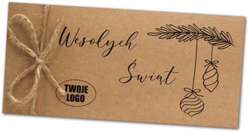 Kartki świąteczne z nazwą firmy LOGO różne wzory