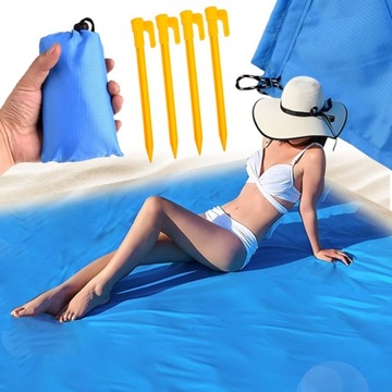 MATA KOC PLAŻOWY NA BIWAK PLAŻĘ PIKNIK PIKNIKOWA + KOTWICE ŚLEDZIE 150x180