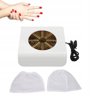 Mocny Pochłaniacz Pyłu Manicure 2 Worki 45W