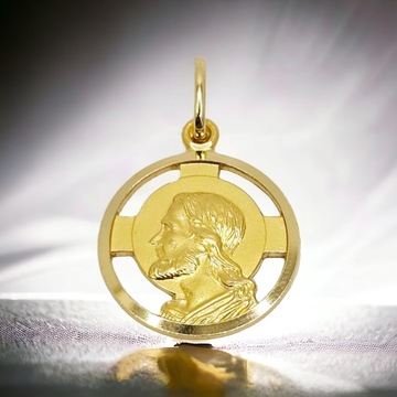 Złoty medalik zawieszka z wizerunkiem Jezusa próba 585 komunia nr 137