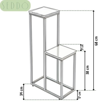 Kwietnik dwupoziomowy stojący regał stojak na kwiatki rośliny doniczki loft