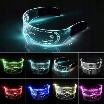 OKULARY RGB LED 7 KOLORÓW MAYDAY SUNRISE BATERIE