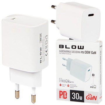 SZYBKA ŁADOWARKA SIECIOWA DO TELEFONU IPHONE QC USB TYP C 30W PD 3.0 GaN