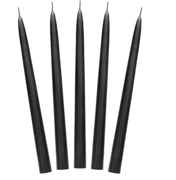 ŚWIECA ŚWIECZKA STOŻKOWA CZARNA Matowa 24cm 1 szt.