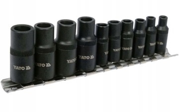 НАБОР YATO ИЗ 10 ПЕРЕХОДНИКОВ ДЛЯ НАСАДОК ДЛЯ ТРЕЩОТКИ 1/4 ДЮЙМА 3/8