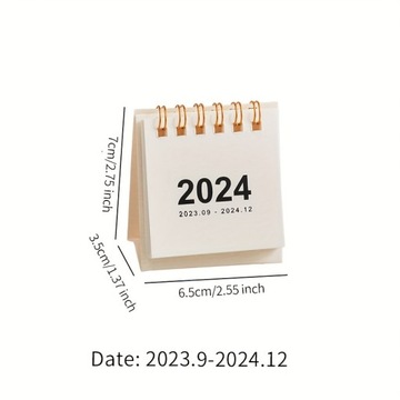 Мини-простой маленький настольный календарь на 2024 год, карманный портативный календарь