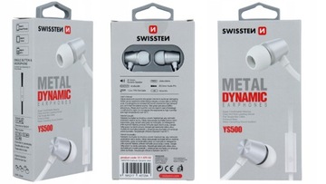 SŁUCHAWKI SWISSTEN METAL DYNAMIC YS500 BIAŁE