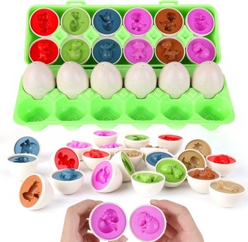 ZABAWKA JAJKA EDUKACYJNY SORTER MALUCHA DINOZAURY