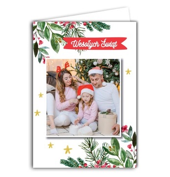 ФОТО РОЖДЕСТВЕНСКИЕ ОТКРЫТКИ с новогодним фото + конверт