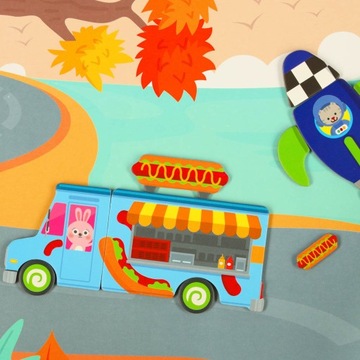 МАГНИТНАЯ КНИГА-ПАЗЛ С МАГНИТНЫМИ СРЕДСТВАМИ ТРАНСПОРТА