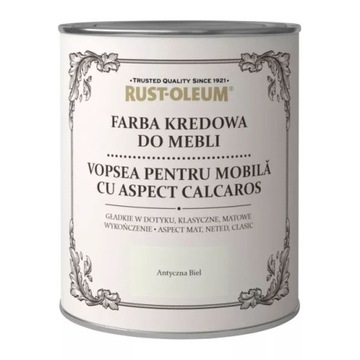 FARBA KREDOWA DO MEBLI RUSTOLEUM BIAŁY 0,75L