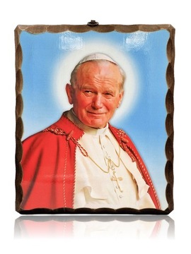 Ikona religijna Obraz Święty JAN PAWEŁ II na drewnie 22x26cm