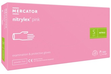 RĘKAWICE NITRYLOWE RÓŻOWE PINK S