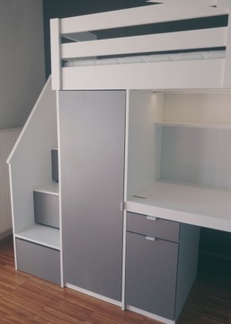 Кровать-мезонин с большим письменным столом и полкой DESK.