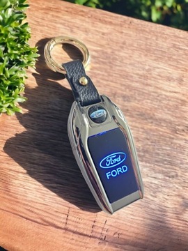 БРЕЛОК ДЛЯ БРЕЛКА FORD GLOW LIGHTER ELEGANT со светодиодной подсветкой, ЧЕХОЛ С ЛОГОТИПОМ, БАНТ