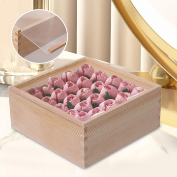 zr-Деревянный ящик для хранения, многофункциональный держатель для фотографий с крышкой, 18 см x 18 см x 8 см