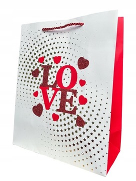 ПОДАРОЧНАЯ СУМКА НА ДЕНЬ ВАЛЕНТИНА LOVE 32x26x12CM
