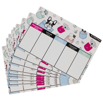 МИНИ-ПЛАН УРОКА розовый с таблицей умножения А5 СТАРПАК набор 25 штук