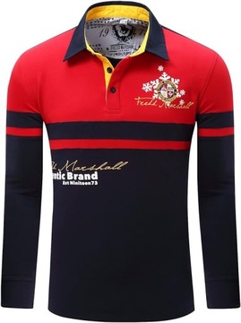 Męska koszulka polo z długim rękawem Fredd Marshall, czerwona, XXL