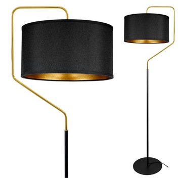 NOWOCZESNA LAMPA STOJĄCA PODŁOGOWA ZŁOTA ABAŻUR LOFT LED
