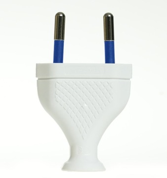 Съемная плоская вилка 2,5А/250В, класс II и WT-1/2,5А W-99524 БЕЛАЯ