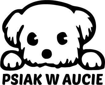 Naklejka PSIAK W AUCIE PIES W AUCIE