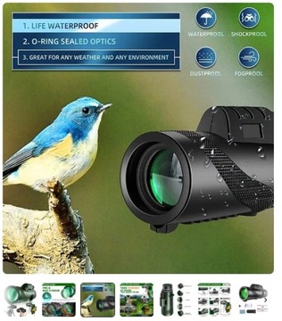 MONOKULAR SURVIVAL 80X100LUNETA LORNETKA OBIEKTYW