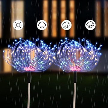 4x САДОВЫЕ ЛАМПЫ СОЛНЕЧНЫЕ ДЕРЕВО Одуванчик ФЕЙЕРВЕРК УКРАШЕНИЕ 480LED пульт дистанционного управления