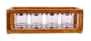 ДЕРЕВЯННЫЙ ПОДСВЕЧНИК НА 4 ГРЕПЛЕНИЯ МАНГО