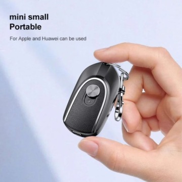 ЧЕРНОЕ Зарядное устройство POWERBANK 1200 мАч БРЕЛОК с двумя разъемами Type-C + Lightning