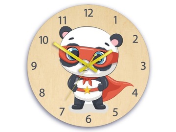 Zegar ścienny PANDA do pokoju dziecka NOWOCZESNY
