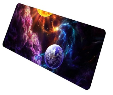 DUŻA PODKŁADKA na BIURKO pod MYSZKĘ KOSMOS 70x30cm