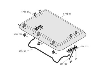 Запасное стекло для мансардного окна HEKI 2 Dometic 960x655 с фурнитурой