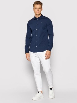 granatowa koszula meska elegancka koszula meska tommy hilfiger slim fit