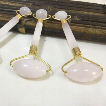 МАССАЖЕР ДЛЯ ЛИЦА, 100% РОЗОВЫЙ ЖАДЕИТ, РОЛИК-РОЗА