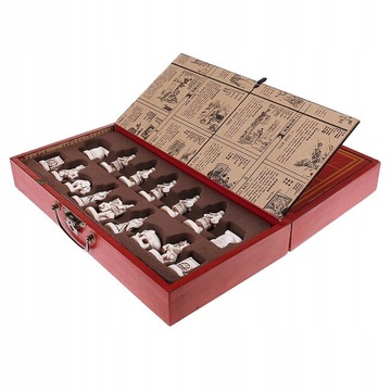 Винтажные китайские терракотовые 32 шахматные настольные шахматные фигуры