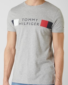 TOMMY HILFIGER EST T-SHIRT KOSZULKA MĘSKA SZARA NA PREZENT / XL