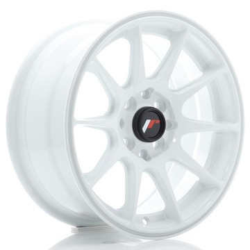 Japan Racing JR11 15x7 ET30 4x100 4x108 White komplet 4 sztuki + ceramika