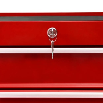 Тележка для инструментов с 10 ящиками, сталь, красная