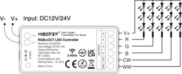 Комплект светодиодных лент COB RGB+CCT 10 м 16 Вт 24 В Wi-Fi