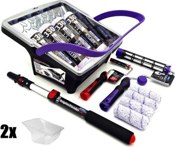 ZESTAW BLUE DOLPHIN 330 8x Wałek Wiadro Barracuda 2x Wkład 2x Uchwyt Kij
