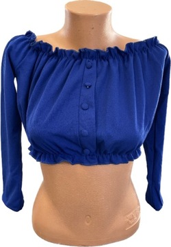 Niebieska Damska Crop Top New Look Hiszpanka r. 36