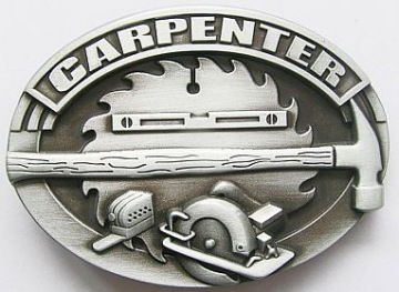 Stolarz carpenter zawód klamra stare srebro