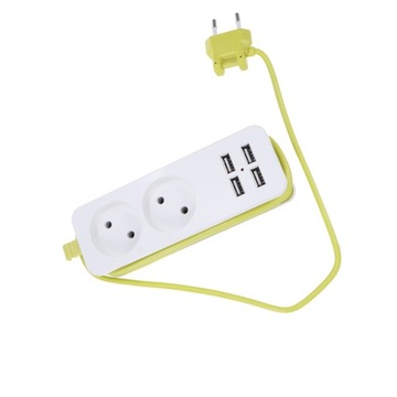 EUROPEJSKIE STANDARDOWE GNIAZDO ŁADOWANIA SZEROKIE NAPIĘCIE 4 SZT. PORT USB I 4 SZT.