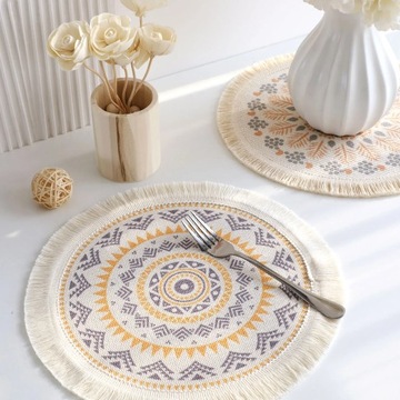 Салфетки макраме круглый стол Farmhouse Boho