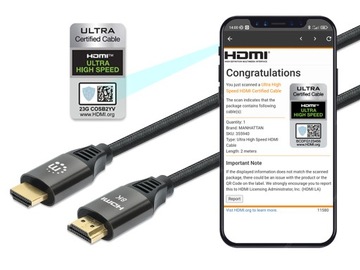 Сверхскоростной кабель Manhattan HDMI 2.1 с Ethernet