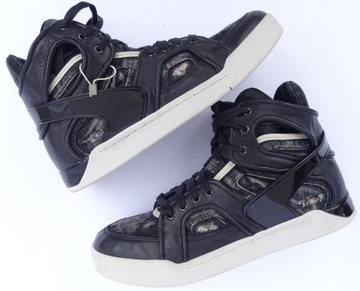 DIESEL S-TITANN Hi-tops JEANSOWE skórzane czarne SNEAKERSY unikat