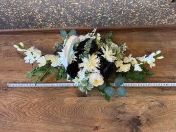 Надгробие головной убор, сердце, комплект 2в1, хризантемы, вставка в вазу, могила, кладбище