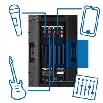 Активная мобильная колонка 1 шт. 15 дюймов 1000 Вт RCA XLR