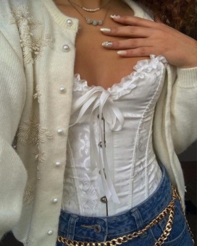 БЕЛЫЙ корсет для свадебных платьев, формирующий талию и животик Шнуровка M